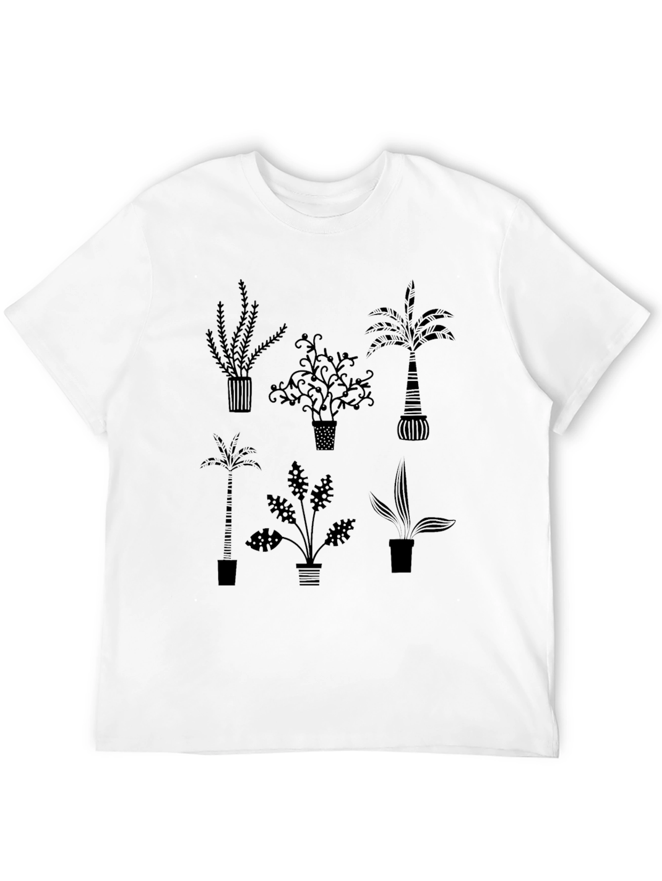 Botanical Print Tee - Modern Potted Plant Graphic T-Shirt