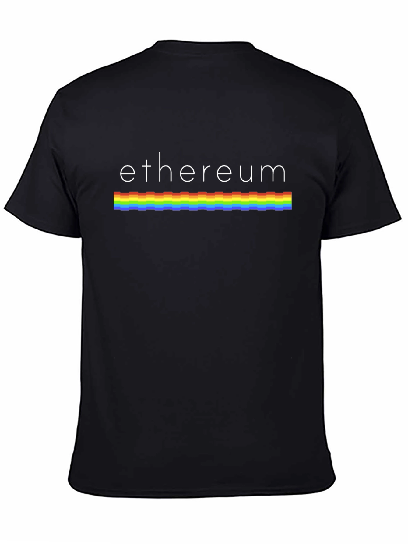 Ethereum Rainbow Stripe Graphic Tee - Black