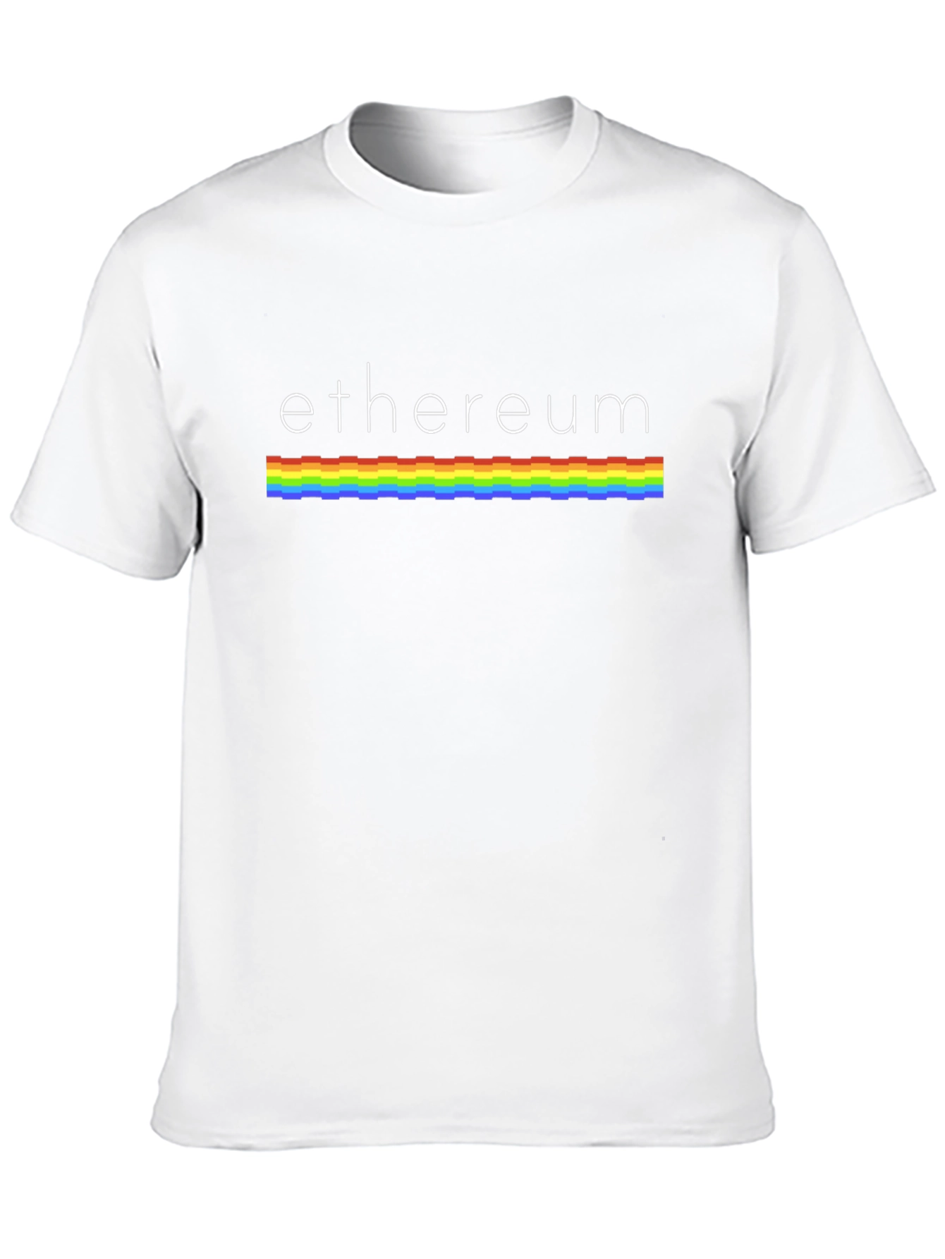 Ethereum Rainbow Stripe Graphic Tee - Black