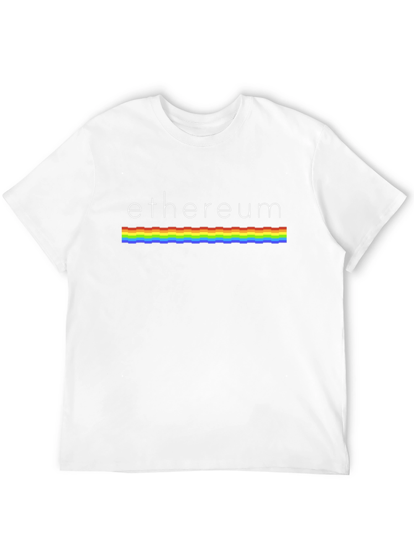 Ethereum Rainbow Stripe Graphic Tee - Black