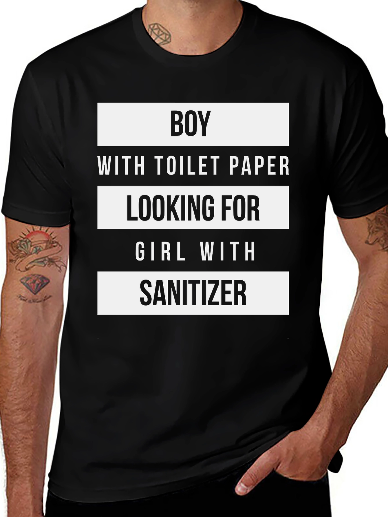 Humorous Boy with Toilet Paper Graphic Tee