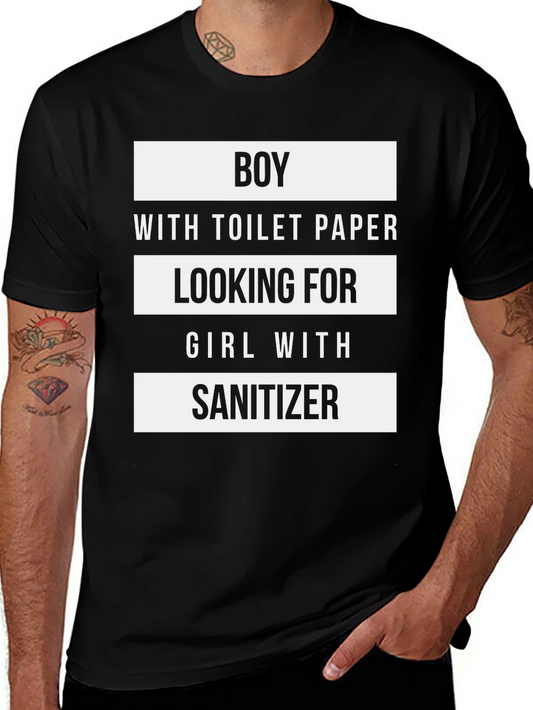 Humorous Boy with Toilet Paper Graphic Tee