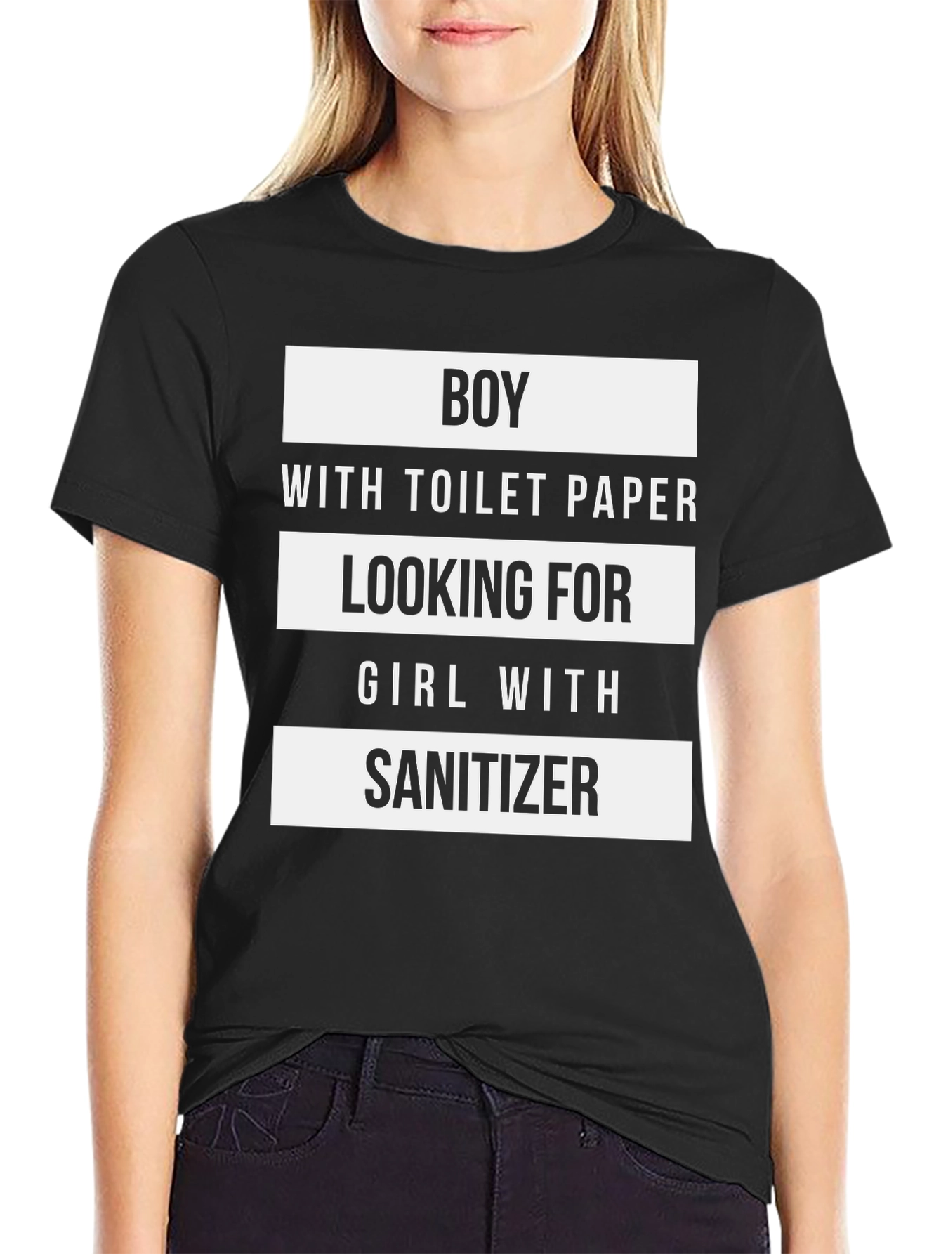 Humorous Boy with Toilet Paper Graphic Tee