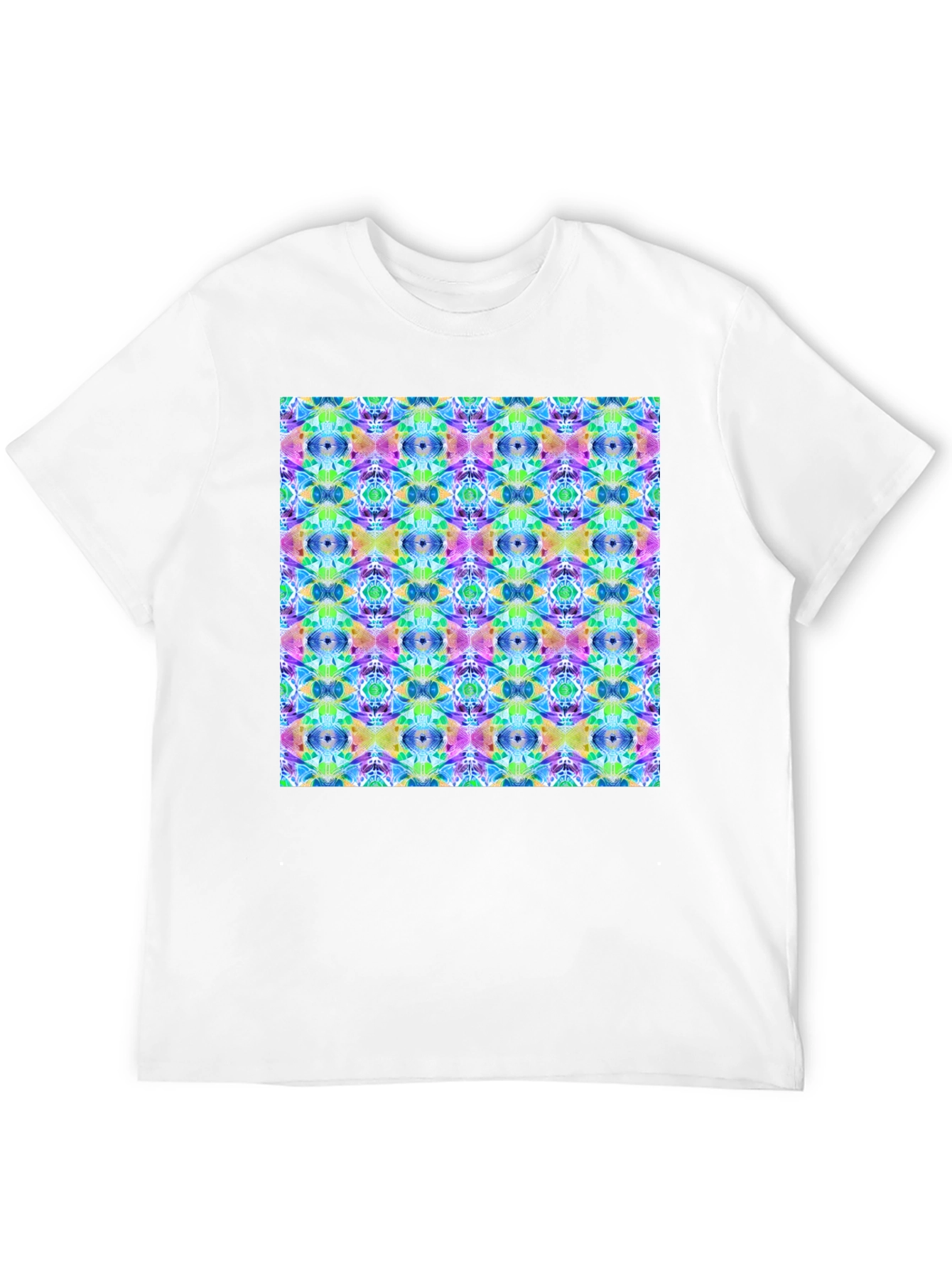 Kaleidoscope Pattern Mens Black T-Shirt
