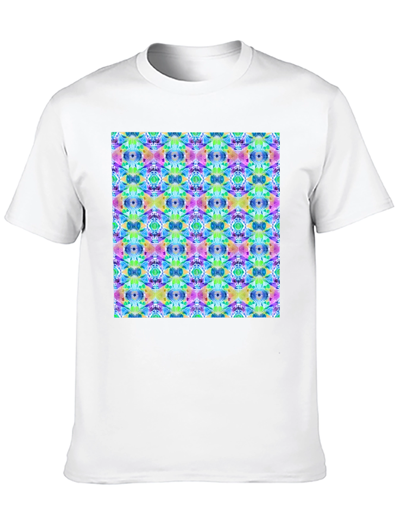 Kaleidoscope Pattern Mens Black T-Shirt