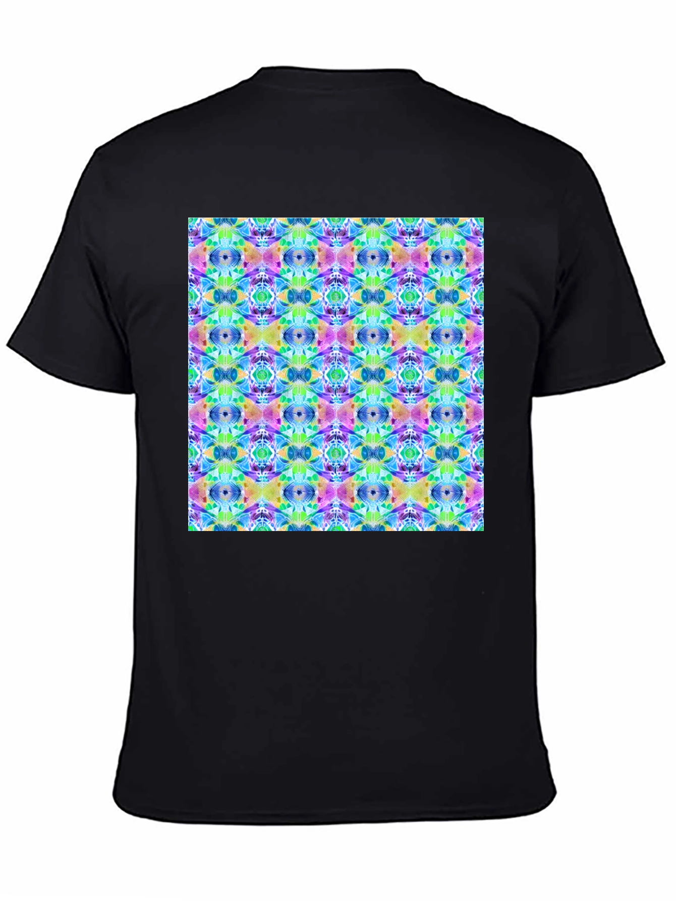 Kaleidoscope Pattern Mens Black T-Shirt
