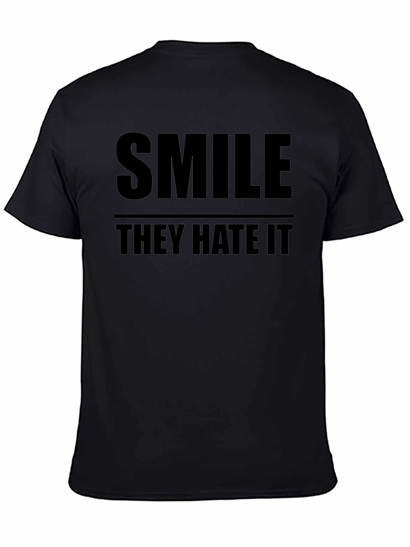 Smile They Hate It Graphic Tee - Black