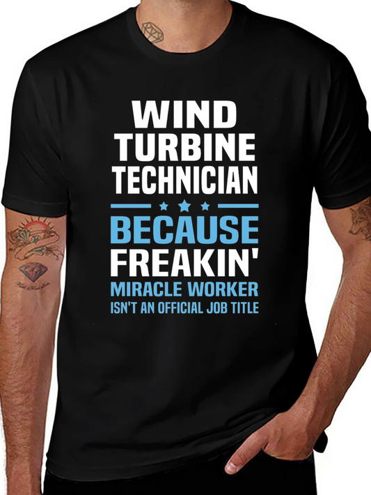 Wind Turbine Technician Funny Job Title T-Shirt