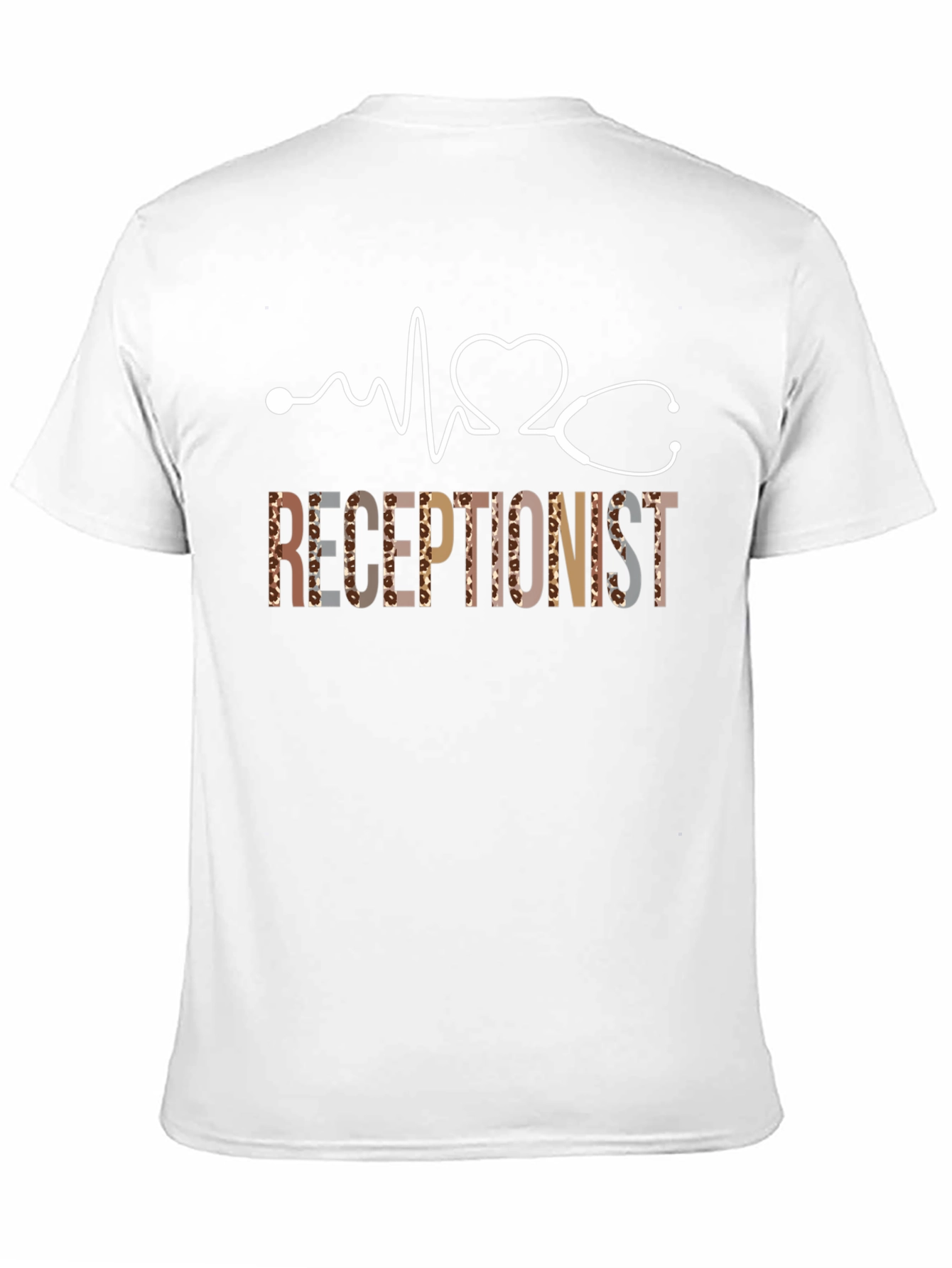 Receptionist Heartbeat Leopard Print T-Shirt