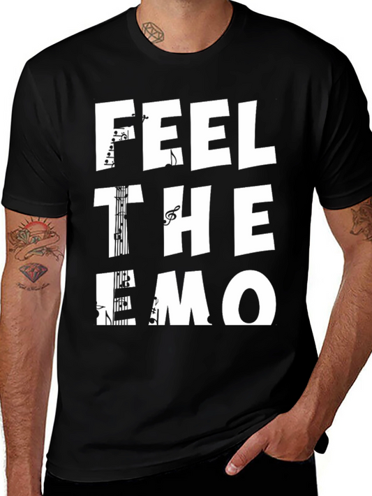 Feel the Emo Music T-Shirt - Black Graphic Tee