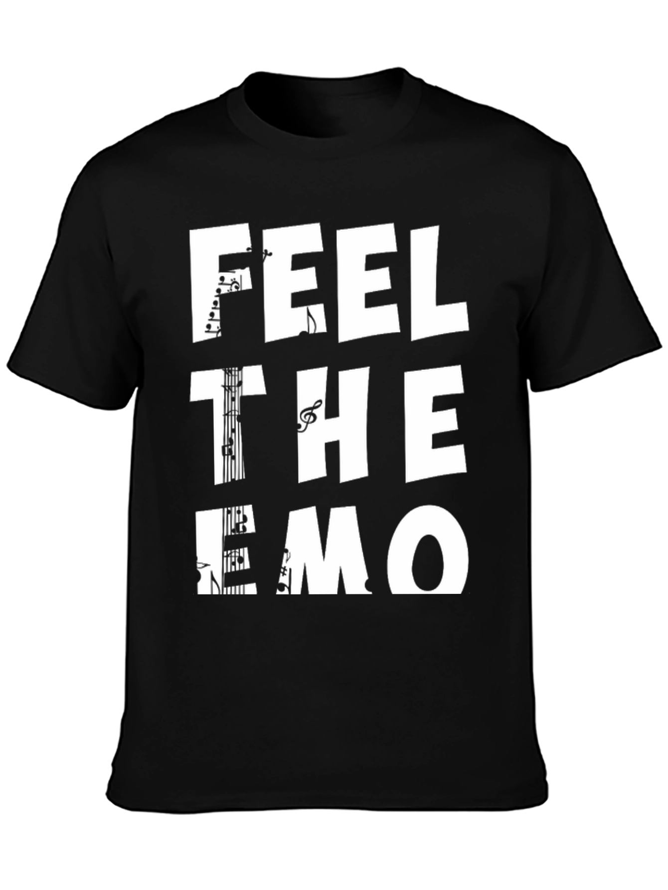 Feel the Emo Music T-Shirt - Black Graphic Tee