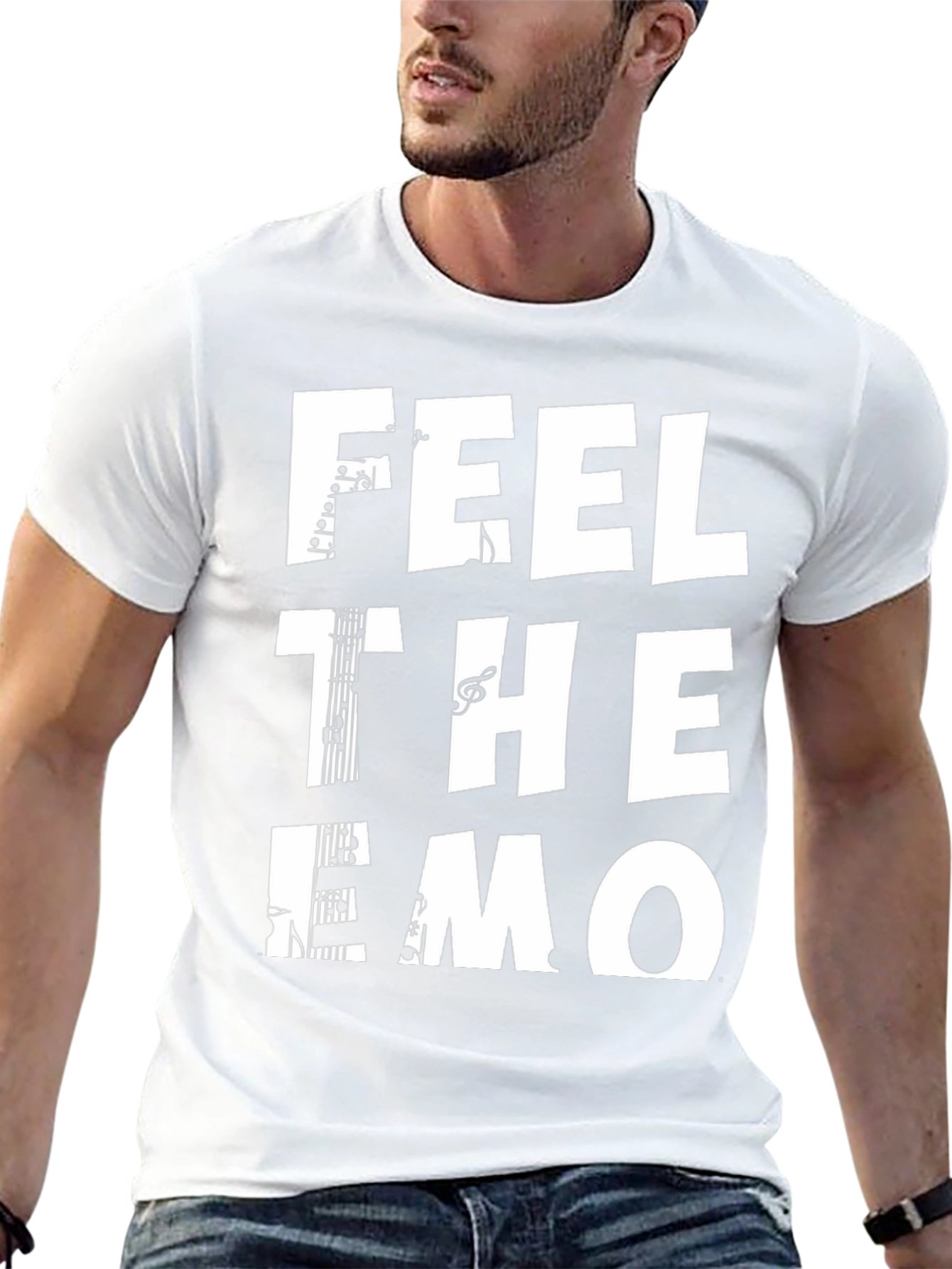 Feel the Emo Music T-Shirt - Black Graphic Tee
