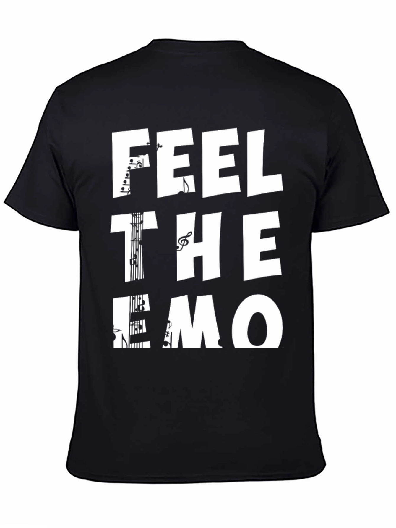 Feel the Emo Music T-Shirt - Black Graphic Tee