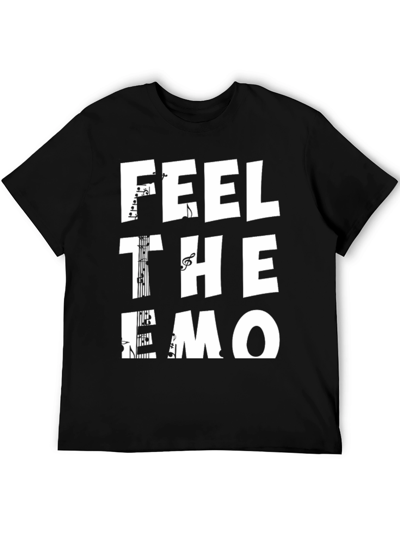 Feel the Emo Music T-Shirt - Black Graphic Tee