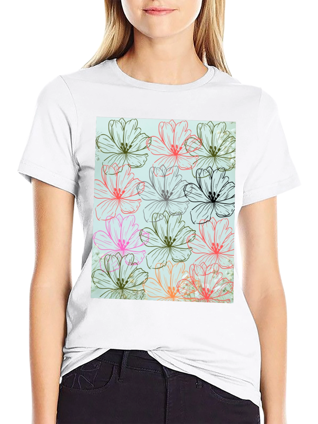 Floral Print Tee - Stylish Casual Wear