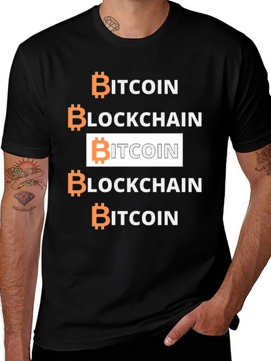 Bitcoin Blockchain Graphic Tee - Crypto Enthusiast Shirt