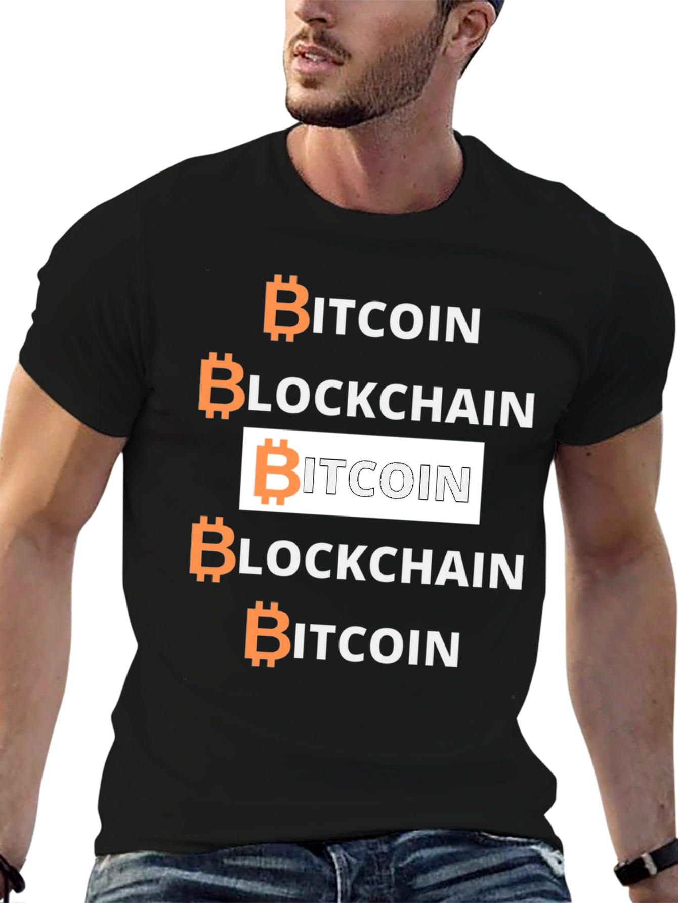 Bitcoin Blockchain Graphic Tee - Crypto Enthusiast Shirt