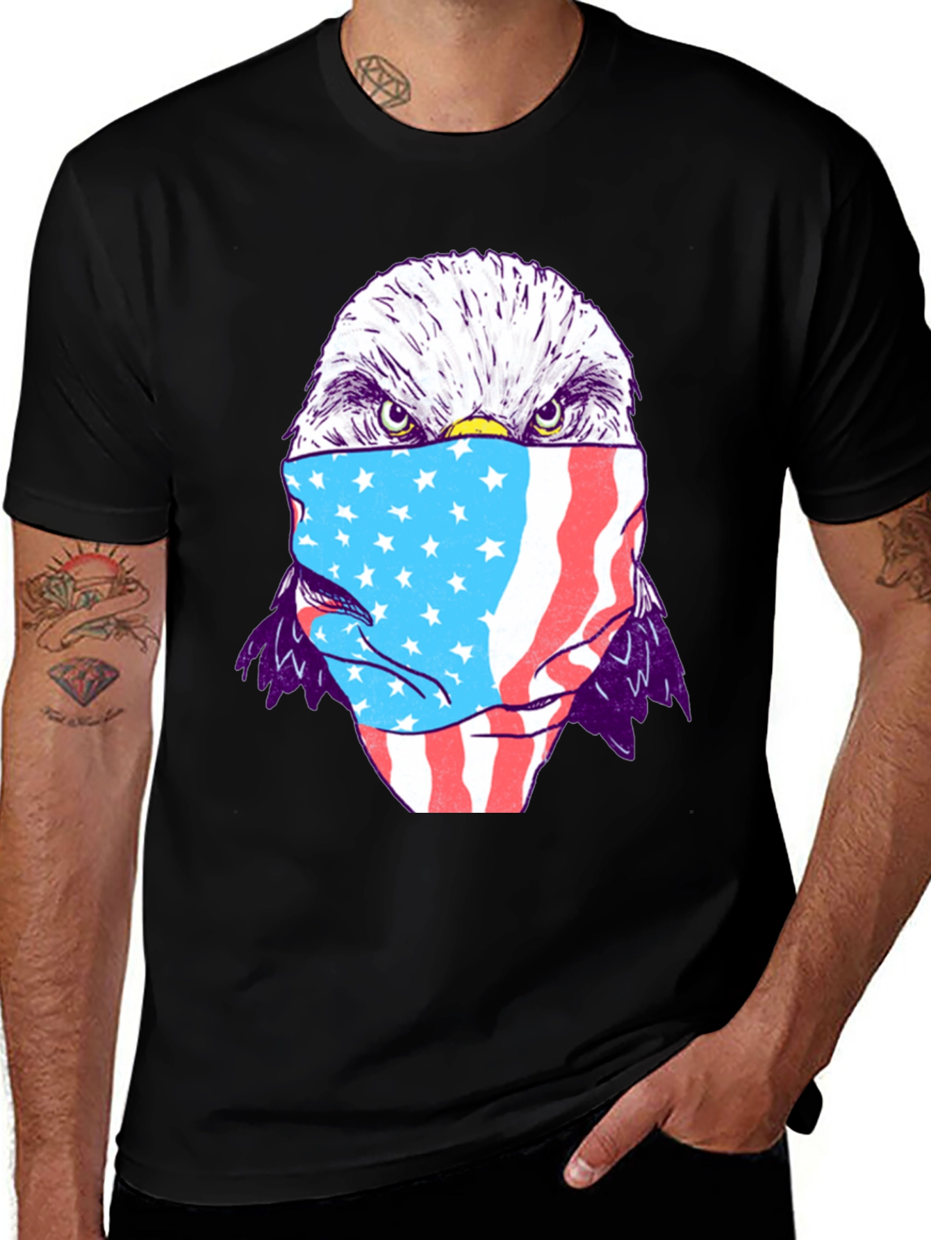 Eagle USA Flag Mask T-Shirt