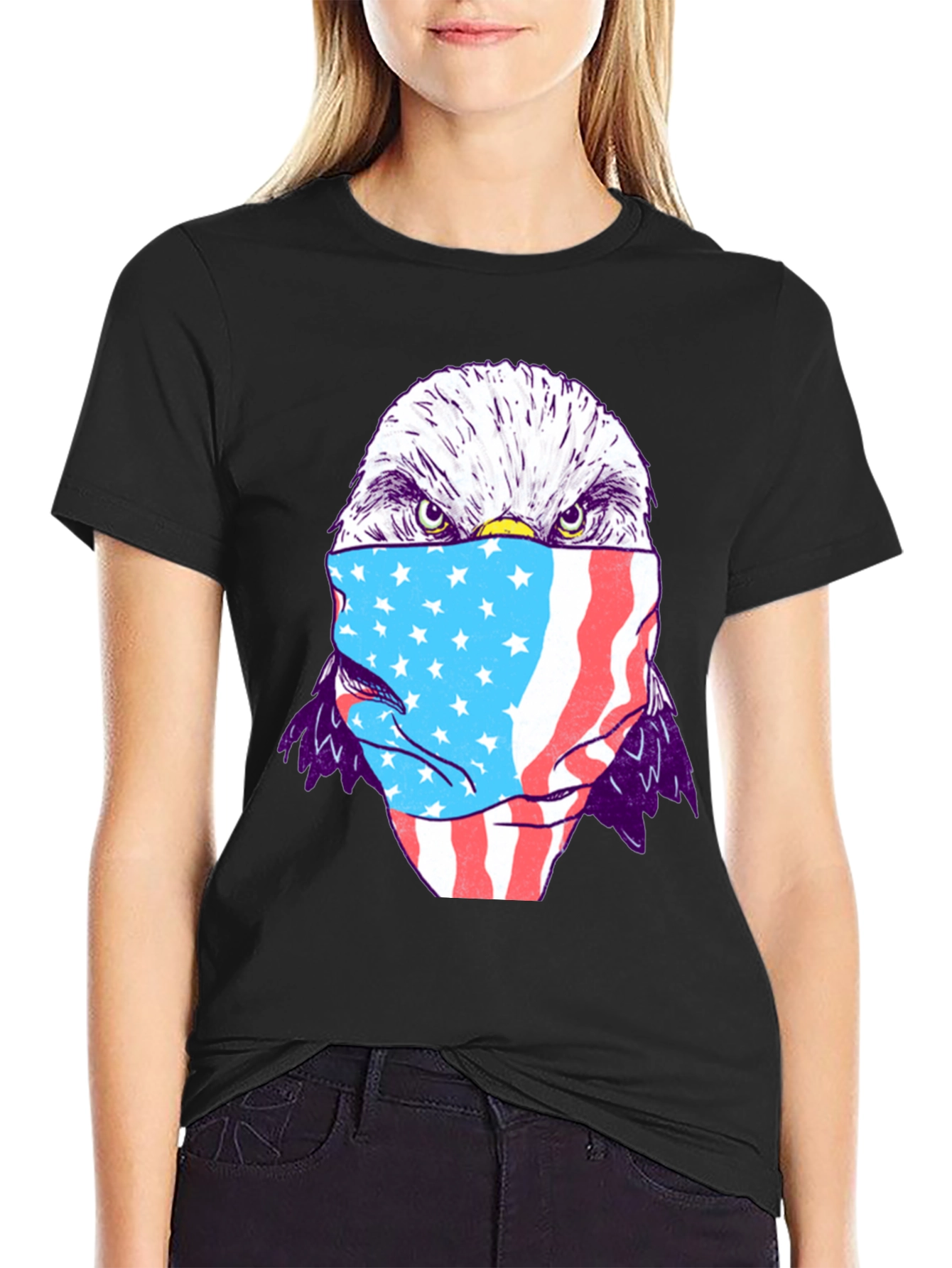 Eagle USA Flag Mask T-Shirt