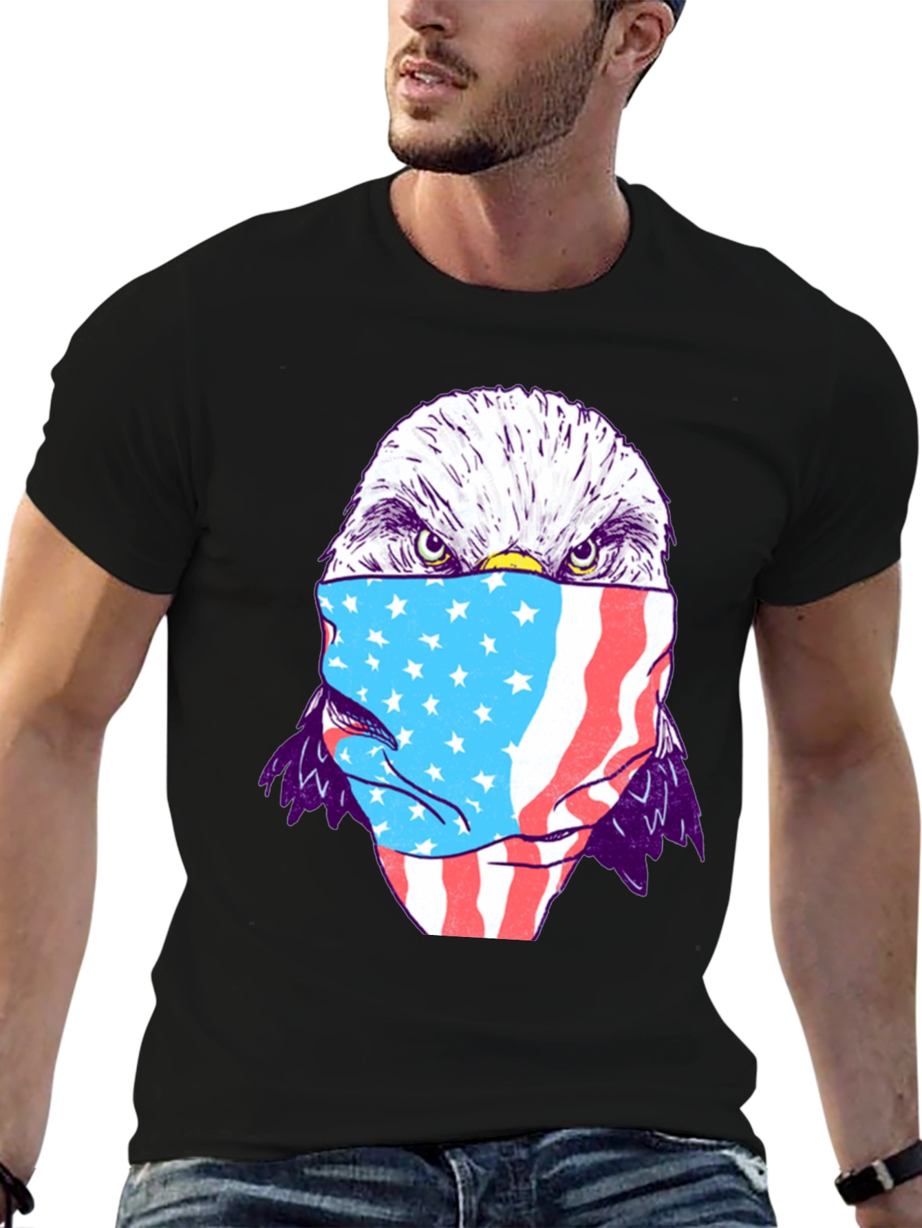 Eagle USA Flag Mask T-Shirt