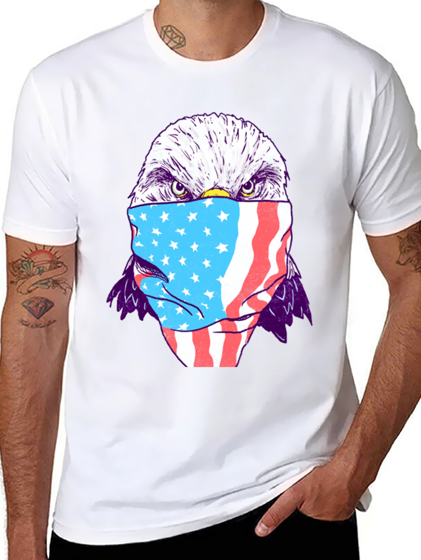 Eagle USA Flag Mask T-Shirt
