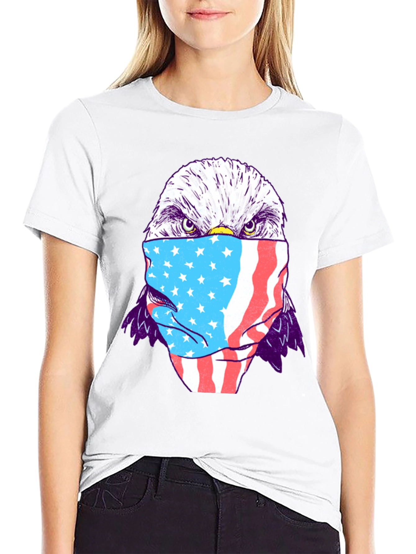 Eagle USA Flag Mask T-Shirt