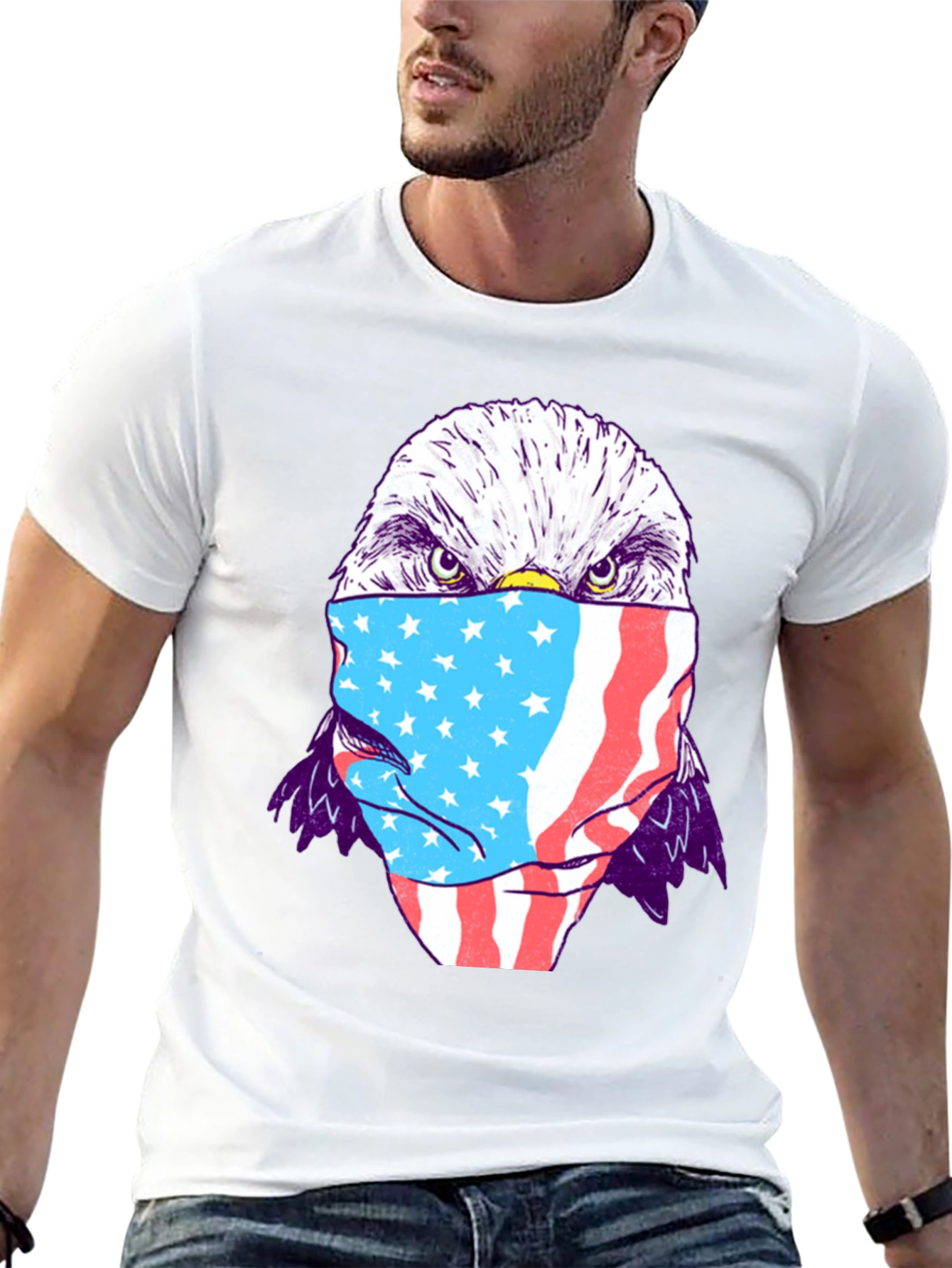 Eagle USA Flag Mask T-Shirt