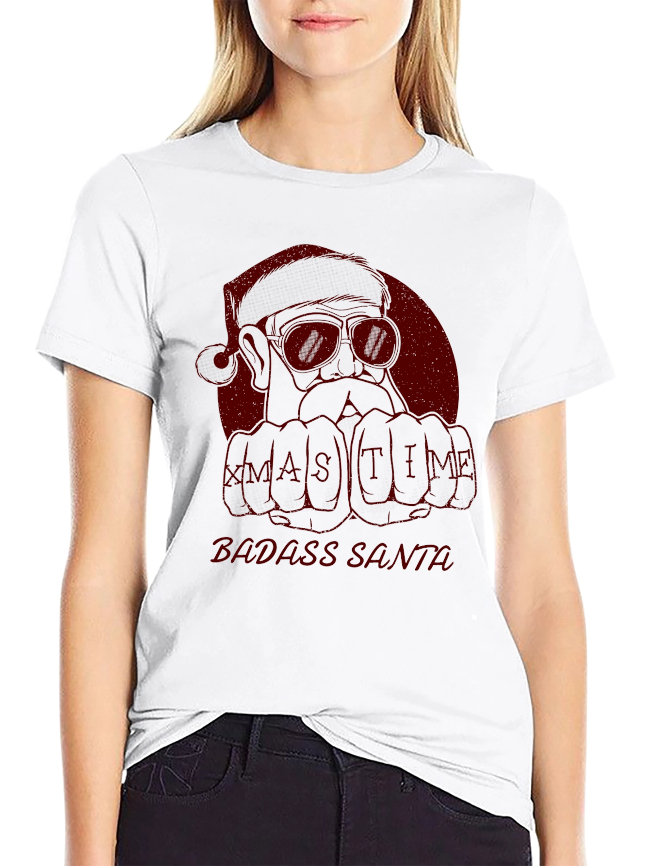 Badass Santa Xmas Time T-Shirt - Black