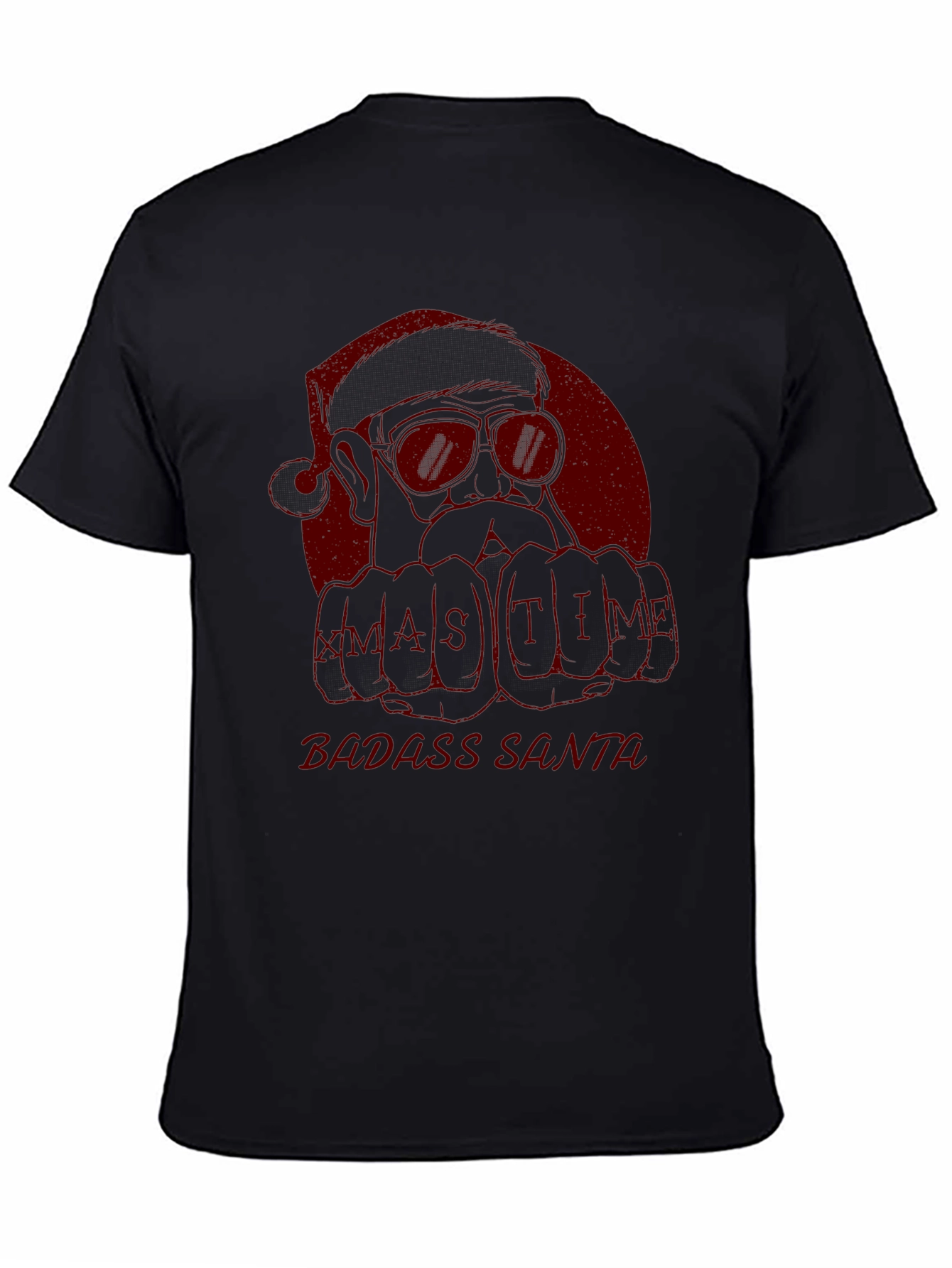 Badass Santa Xmas Time T-Shirt - Black