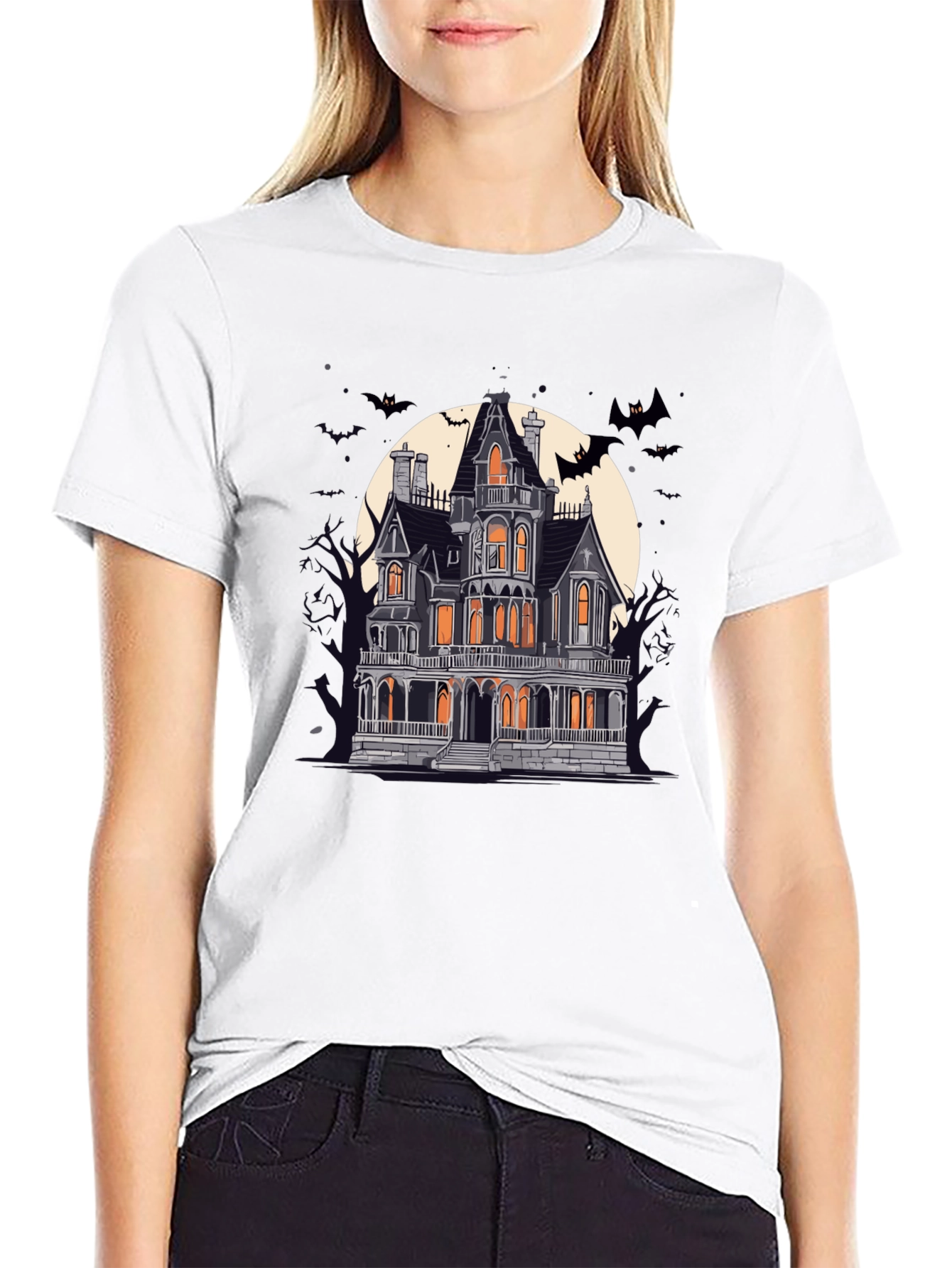Spooky Haunted House Graphic Tee