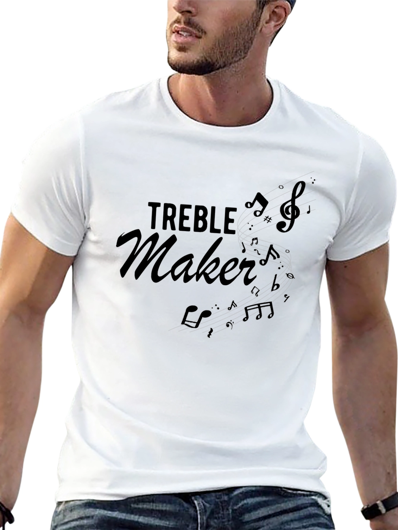 Treble Maker Music Notes Black T-Shirt