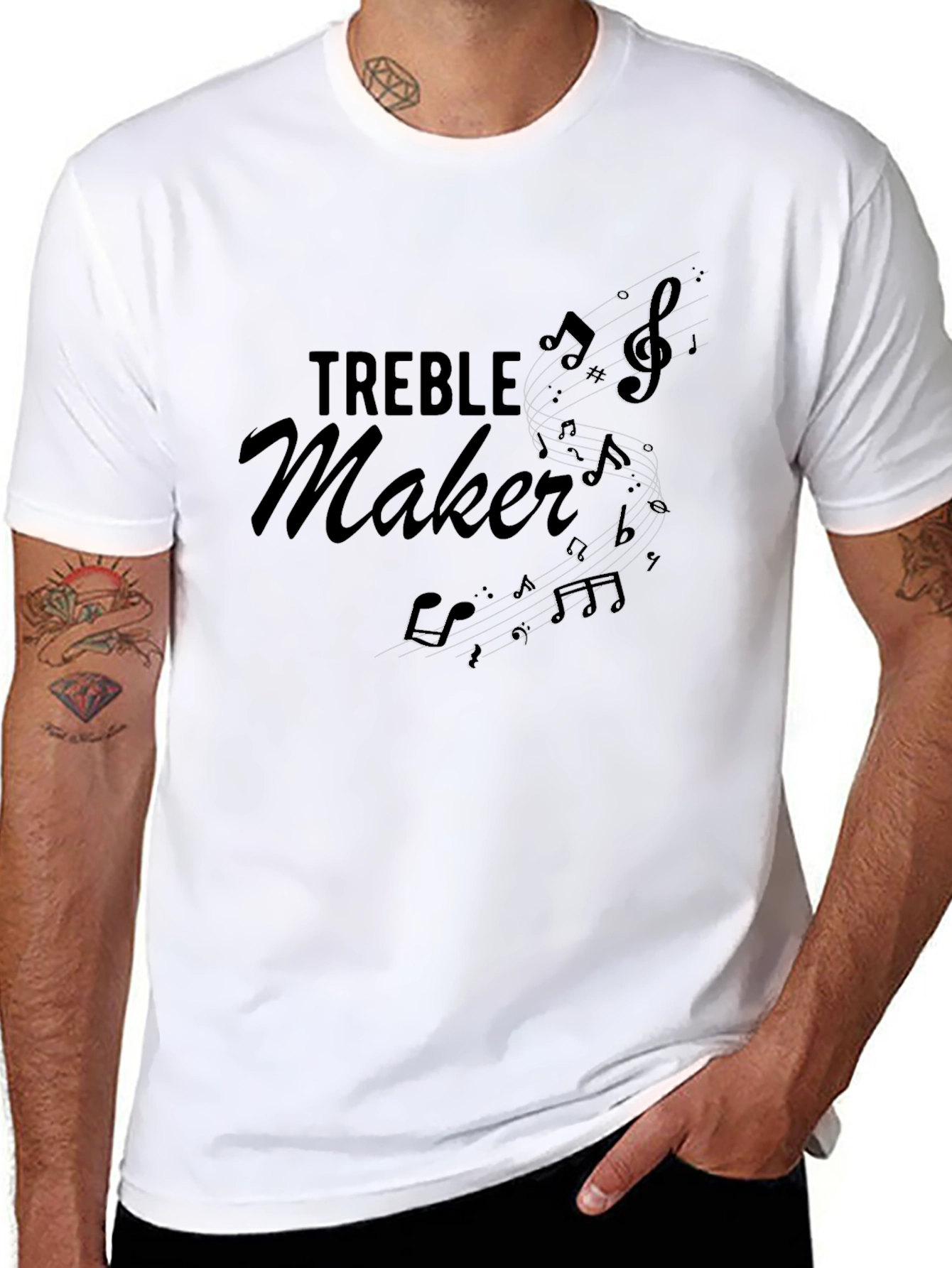 Treble Maker Music Notes Black T-Shirt
