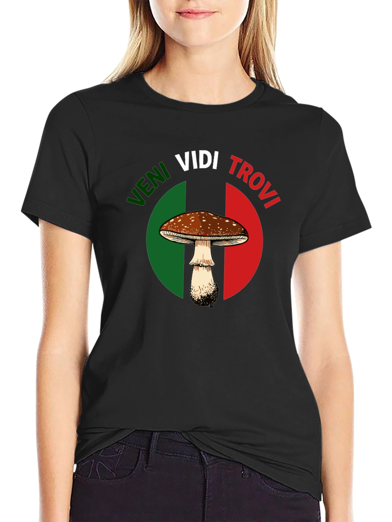 Veni Vidi Trovi Mushroom Graphic T-Shirt