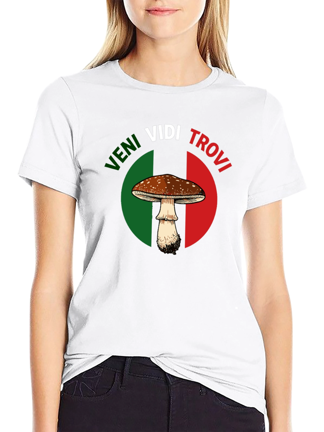 Veni Vidi Trovi Mushroom Graphic T-Shirt