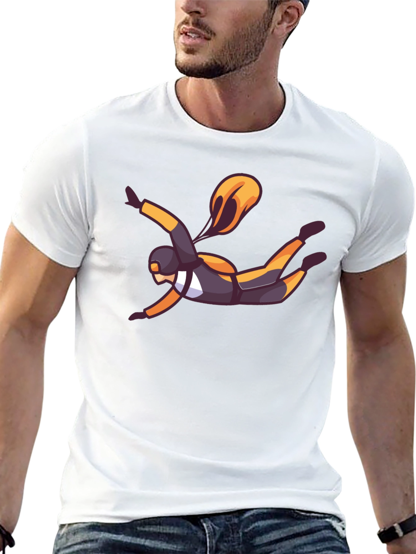 Skydiver Graphic Black T-Shirt