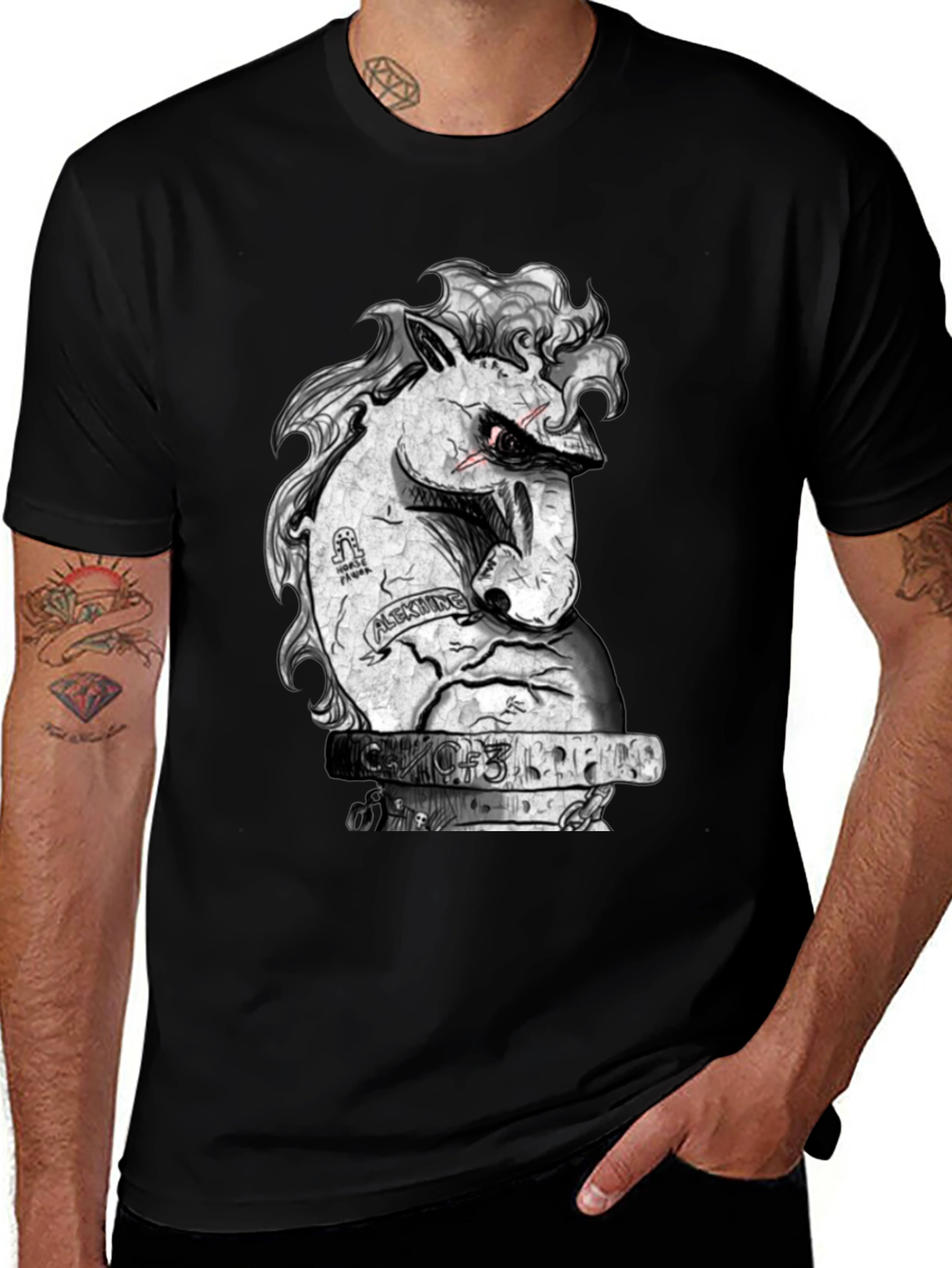 Unique Graphic Tee - Angry Horse Design