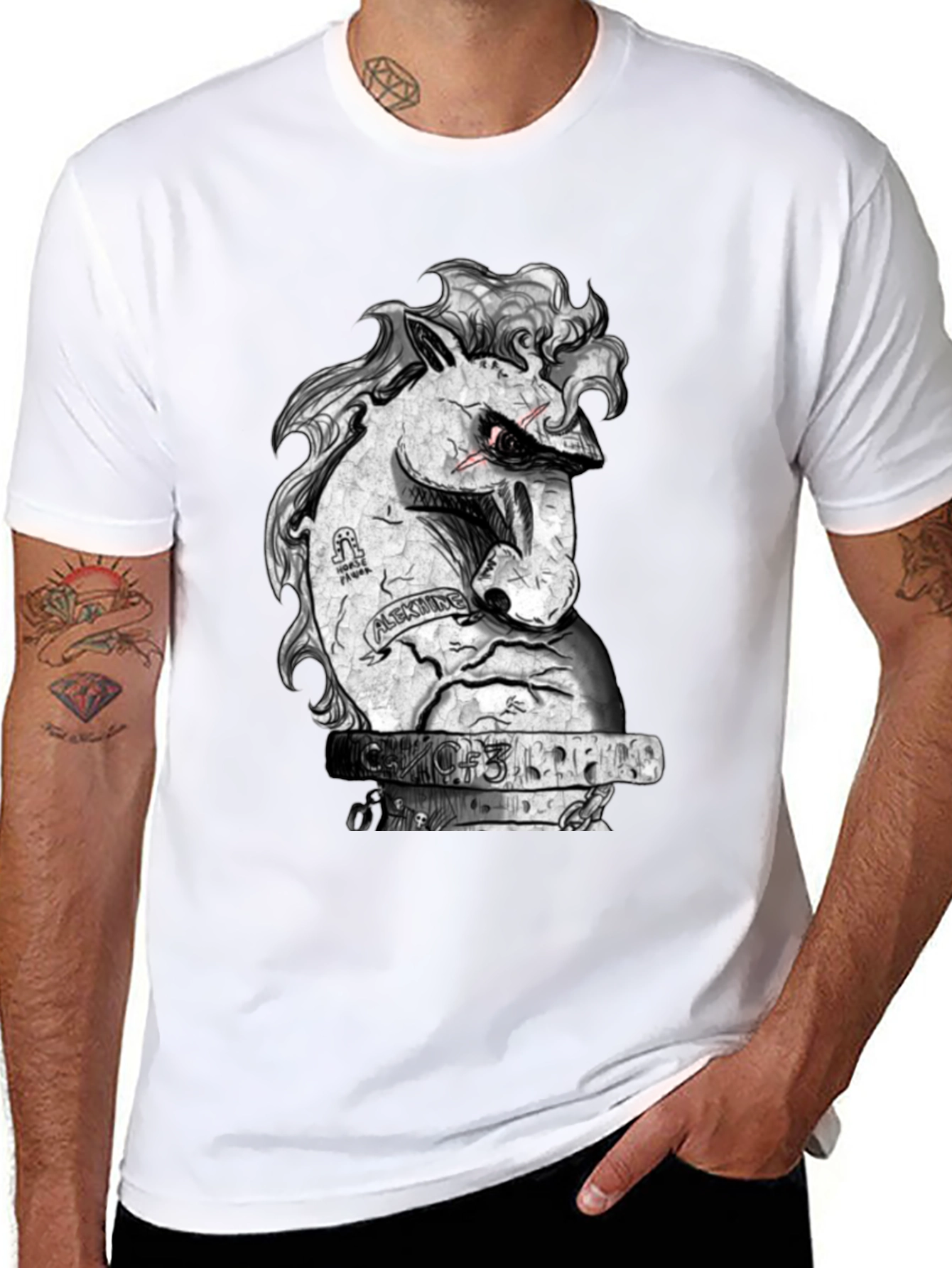 Unique Graphic Tee - Angry Horse Design