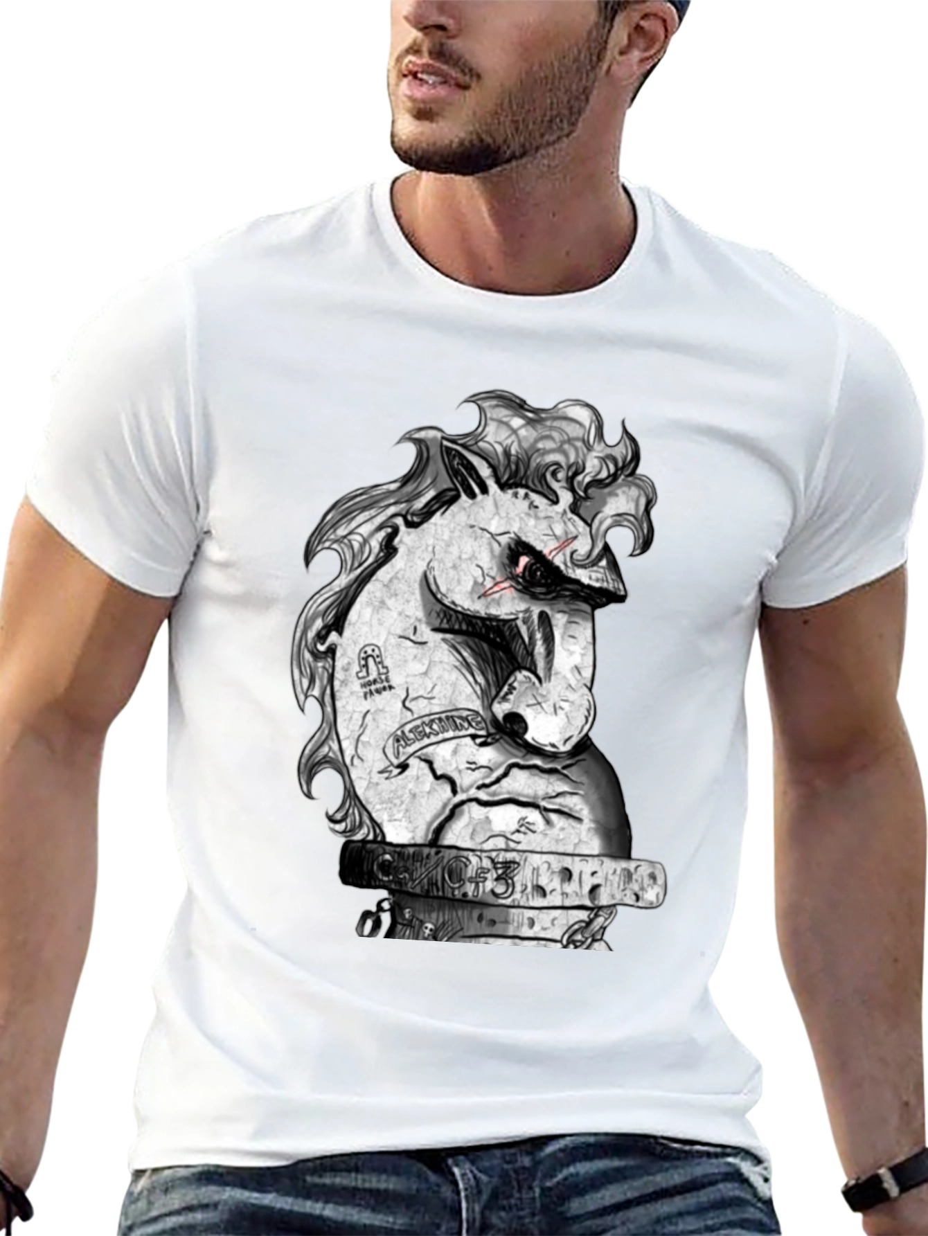 Unique Graphic Tee - Angry Horse Design