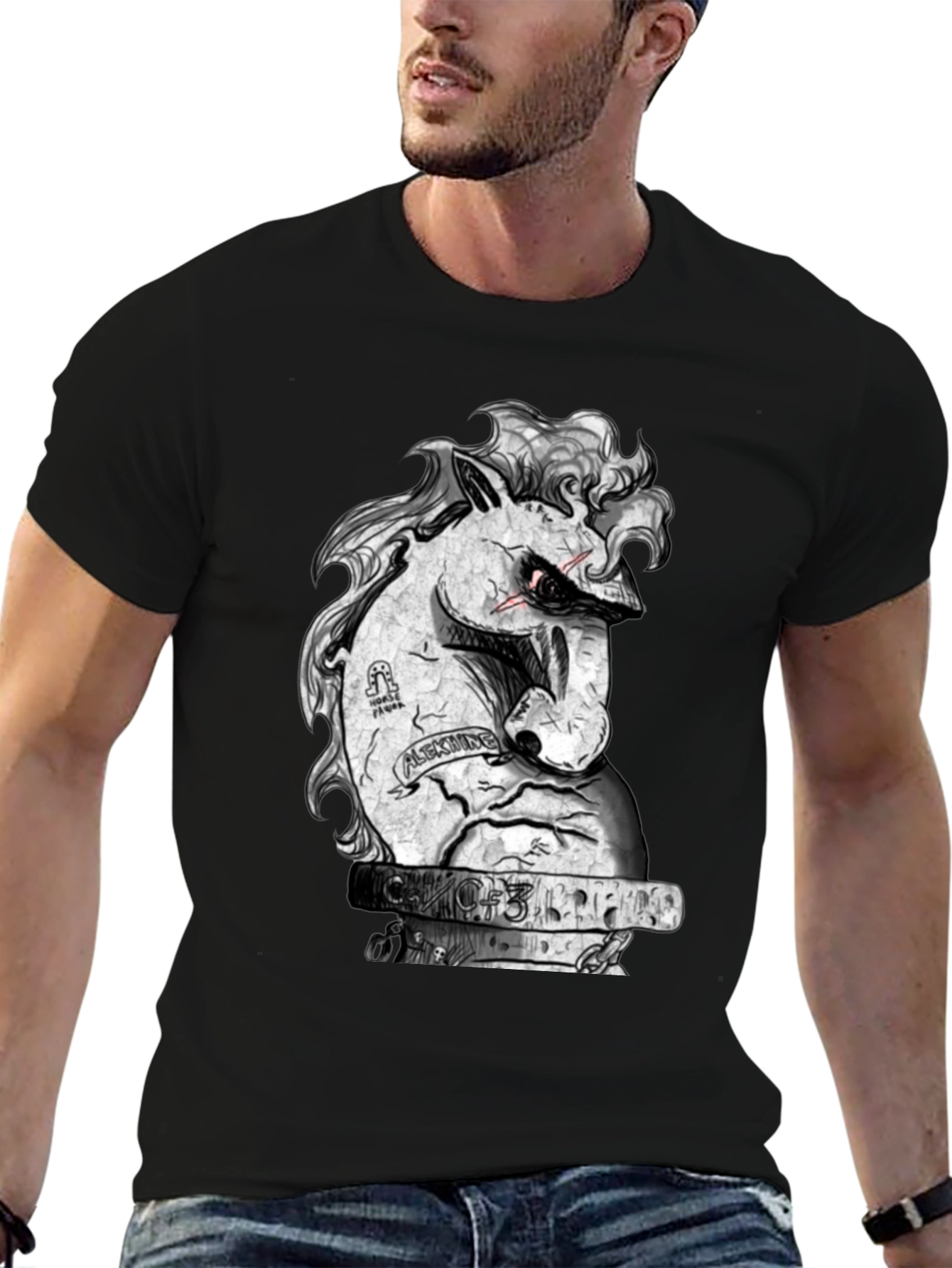 Unique Graphic Tee - Angry Horse Design