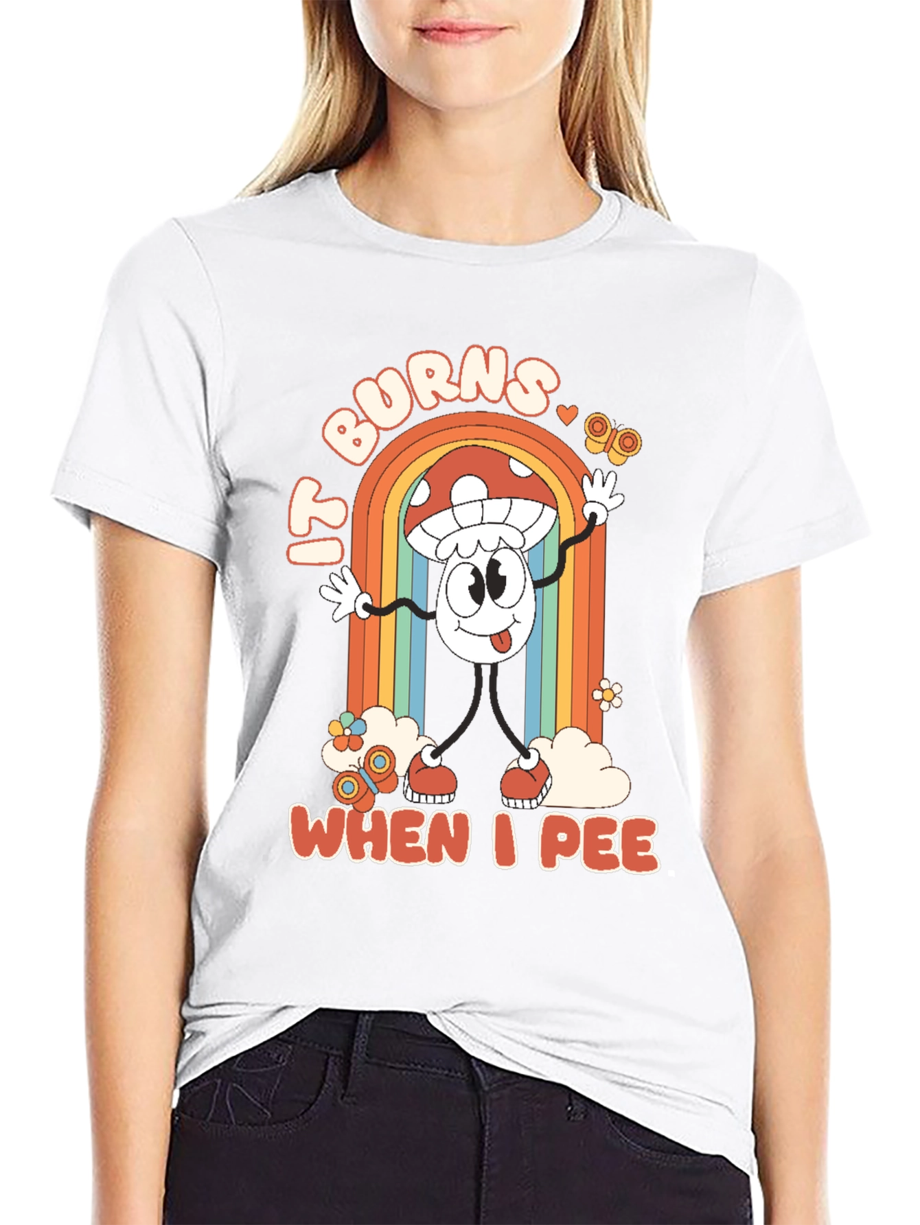 It Burns When I Pee Mushroom Graphic Tee