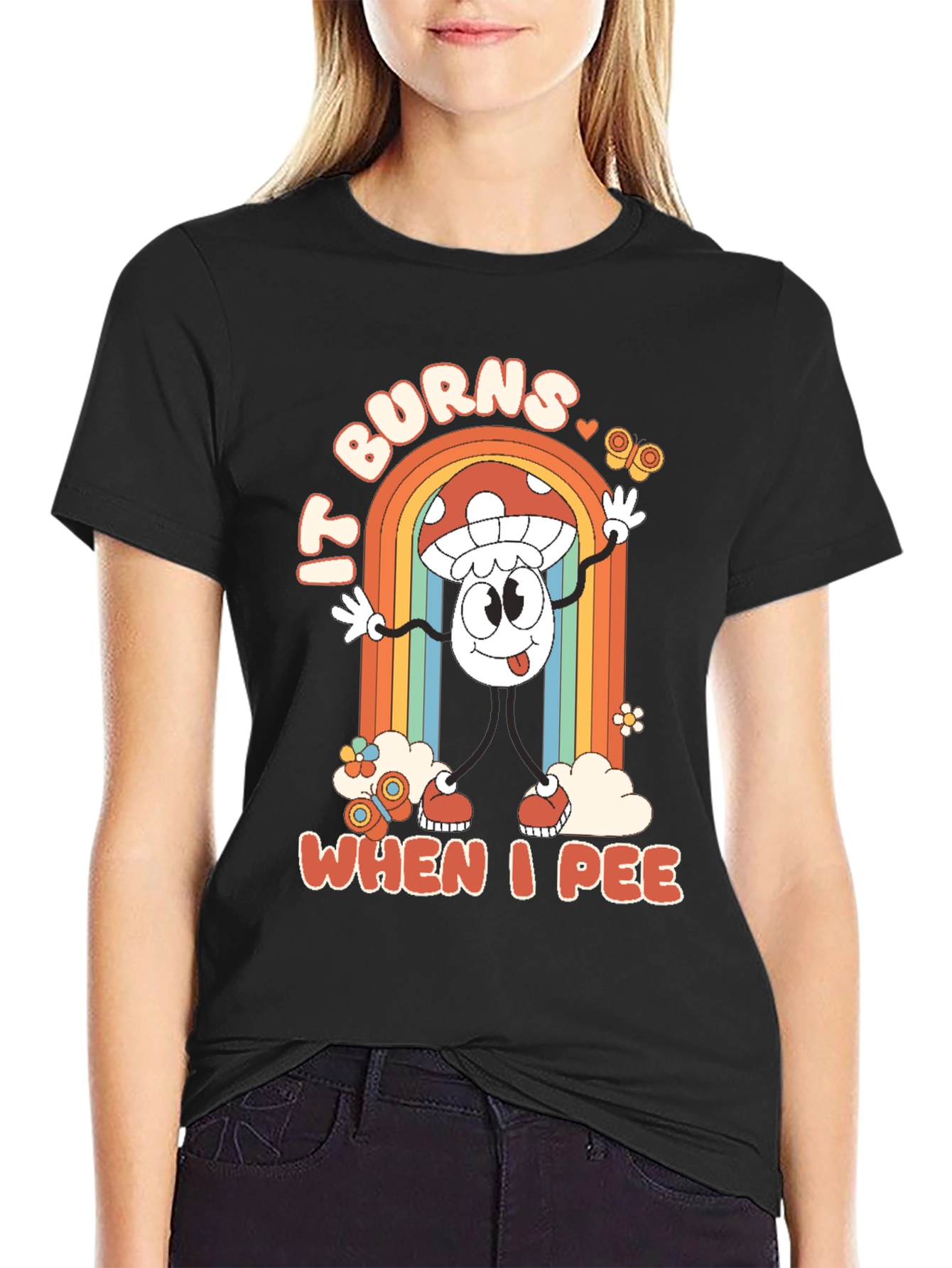 It Burns When I Pee Mushroom Graphic Tee