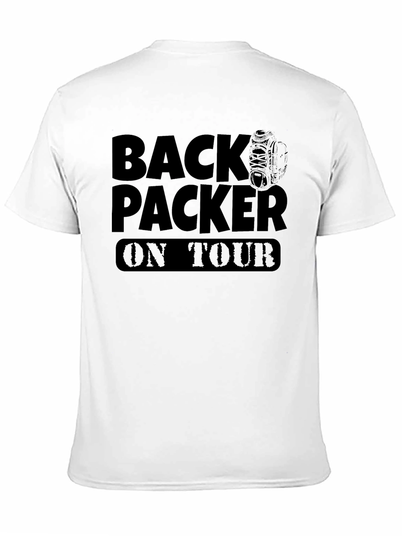 Backpacker On Tour Black Graphic T-Shirt