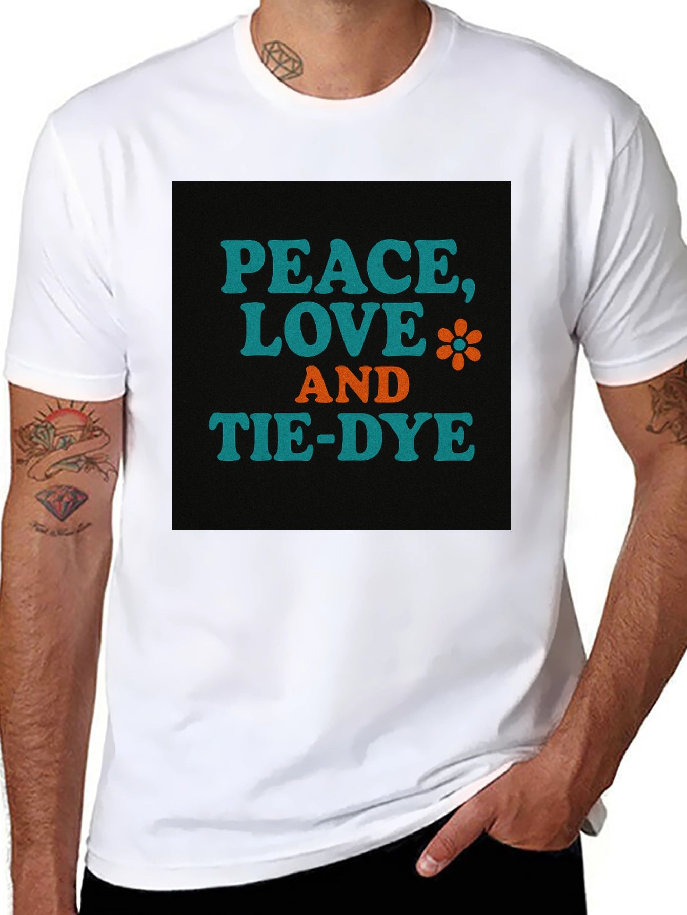 Peace Love and Tie-Dye Graphic T-Shirt