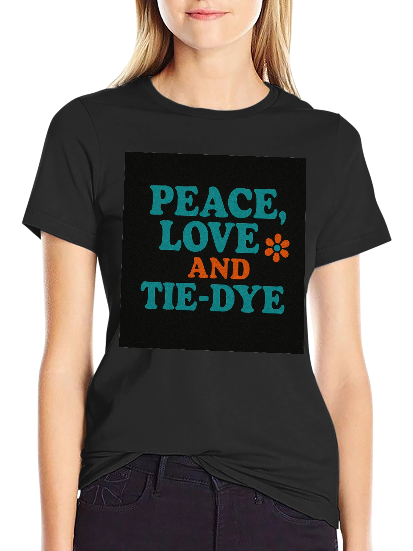 Peace Love and Tie-Dye Graphic T-Shirt