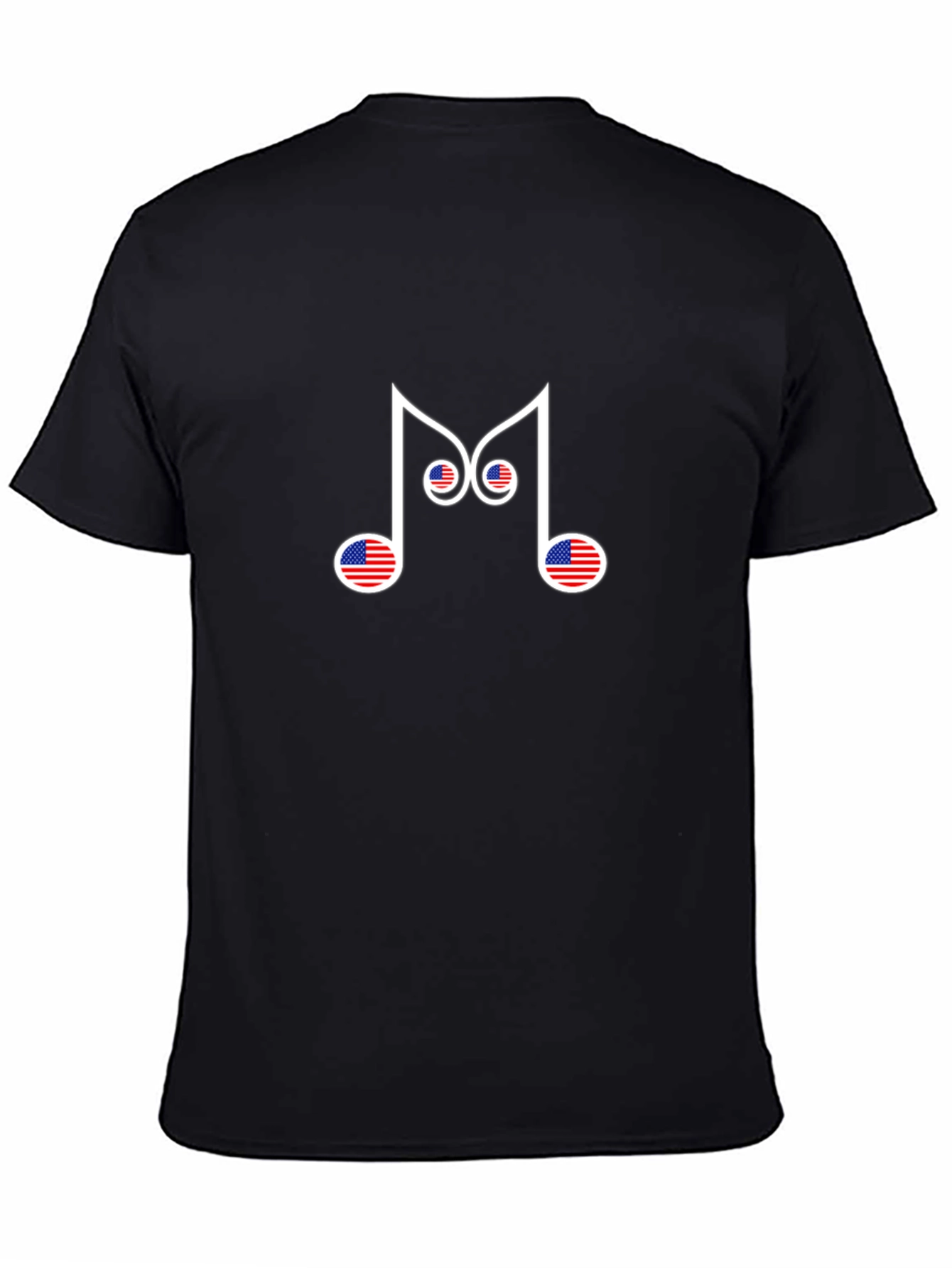 USA Music Note Graphic Tee - Black