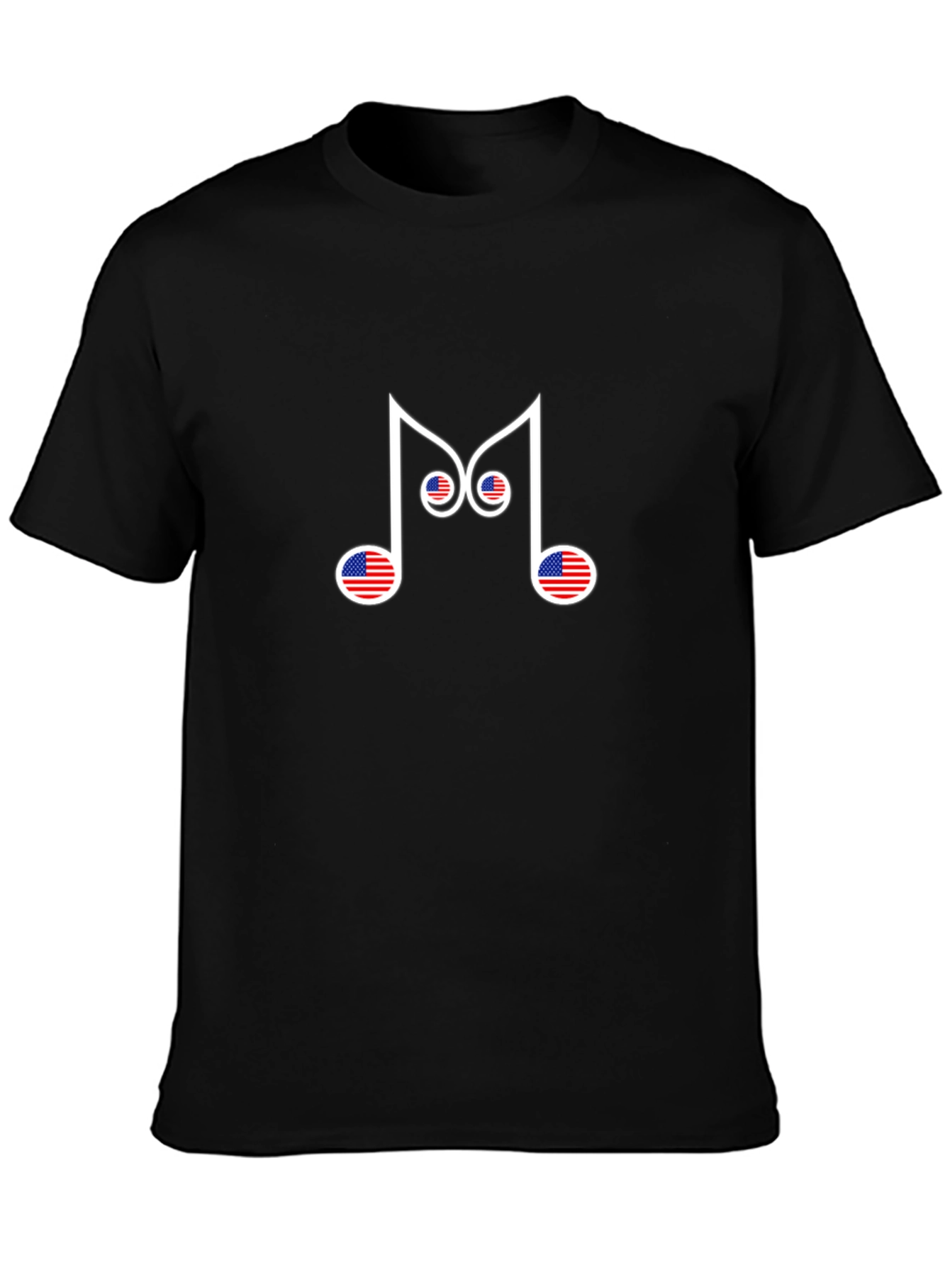 USA Music Note Graphic Tee - Black