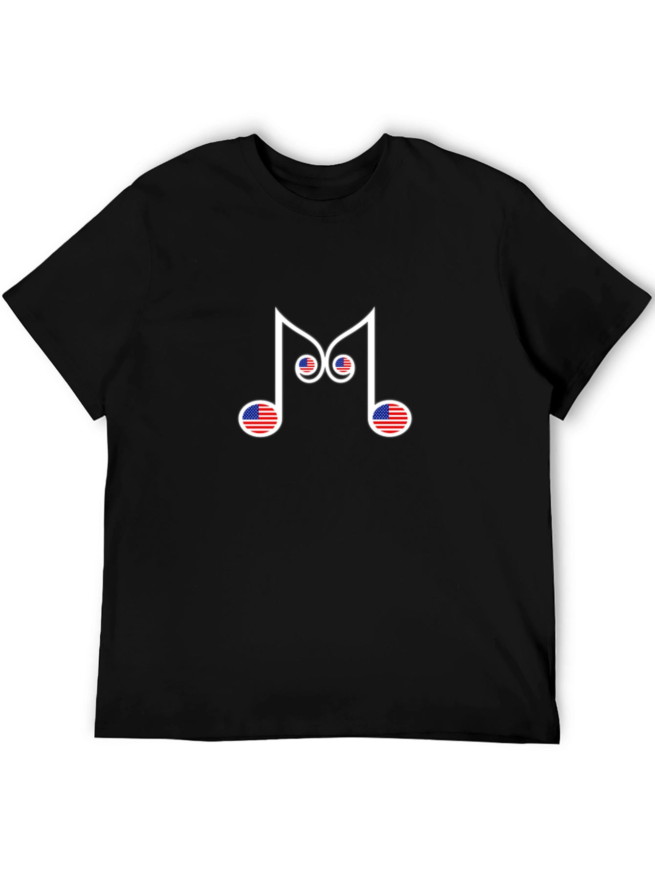 USA Music Note Graphic Tee - Black