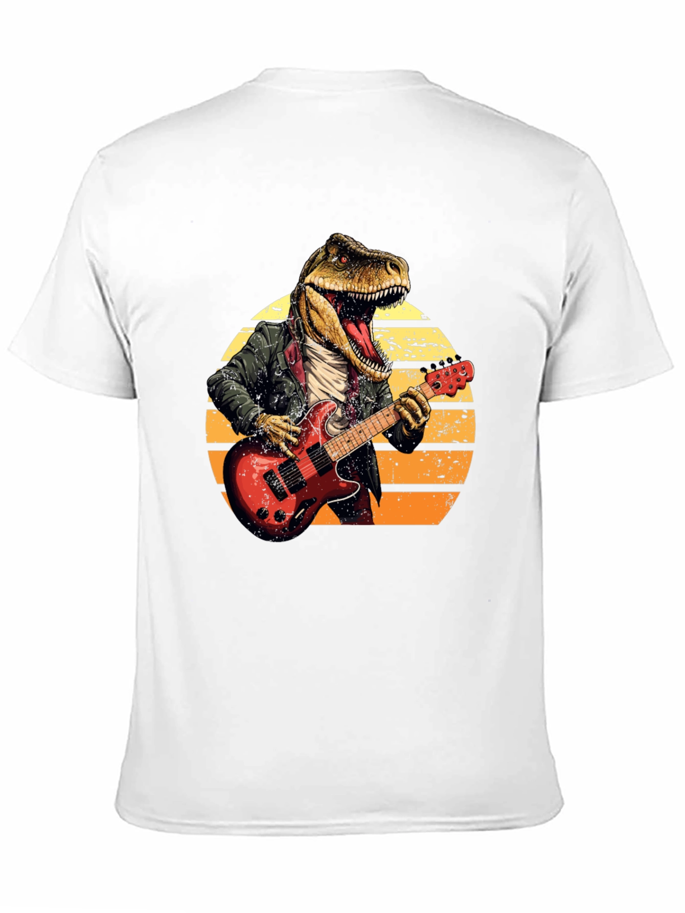 Dino Rocker T-Shirt - Cool T-Rex Guitarist Design