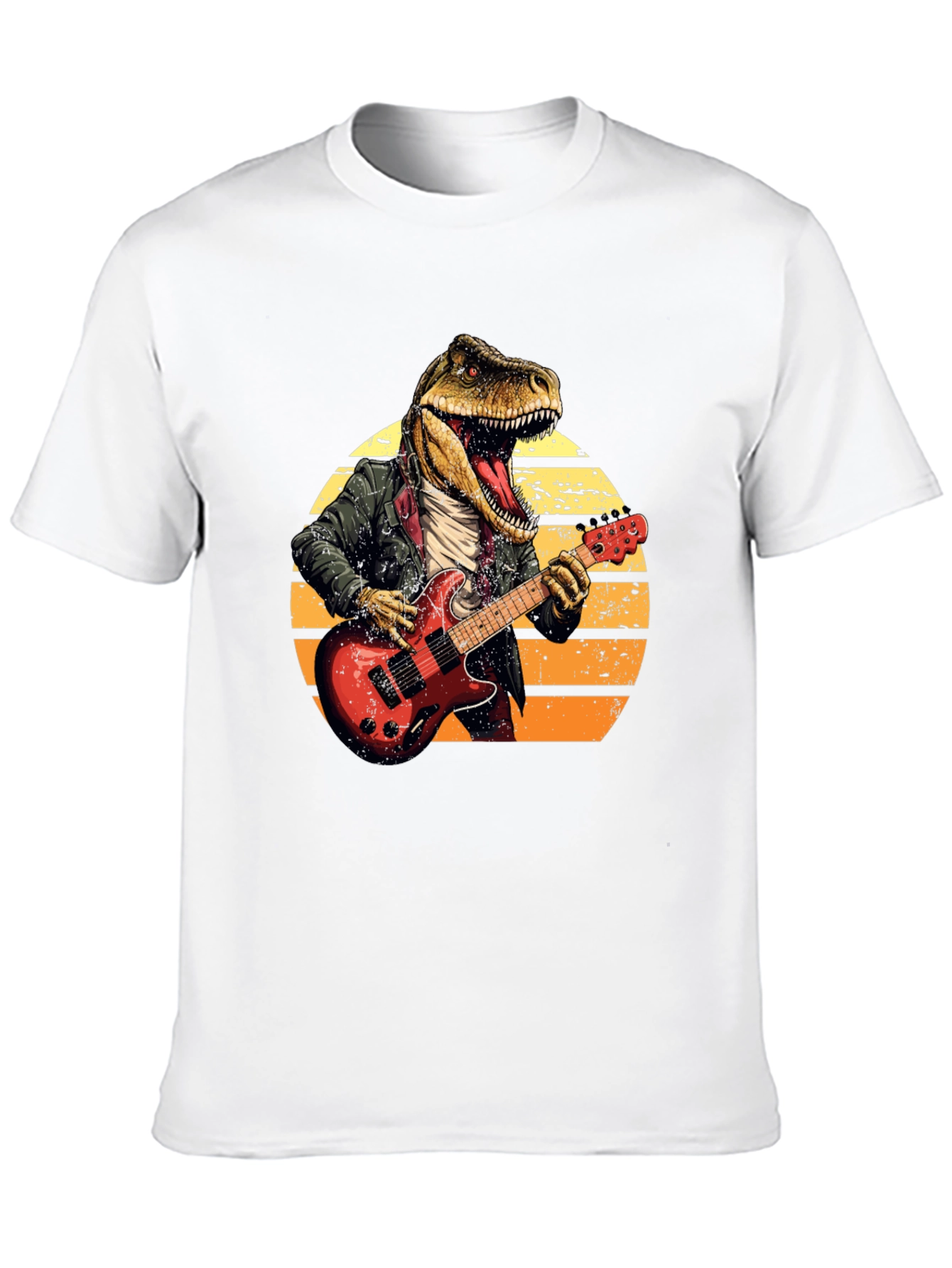 Dino Rocker T-Shirt - Cool T-Rex Guitarist Design