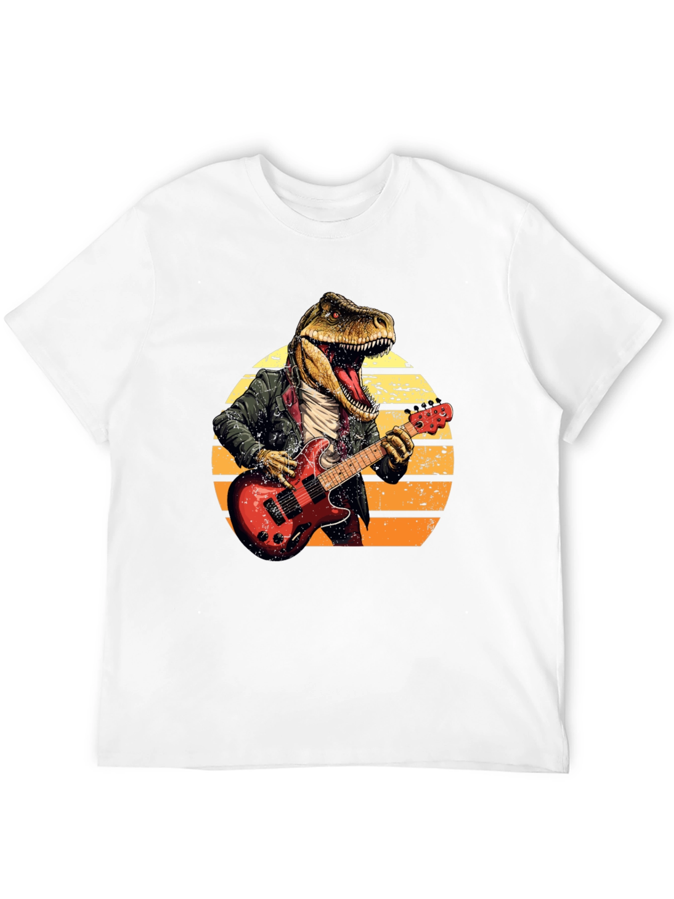 Dino Rocker T-Shirt - Cool T-Rex Guitarist Design
